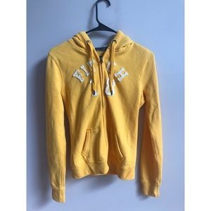 Yellow abercrombie & fitch zipup sweatshirt hoodie